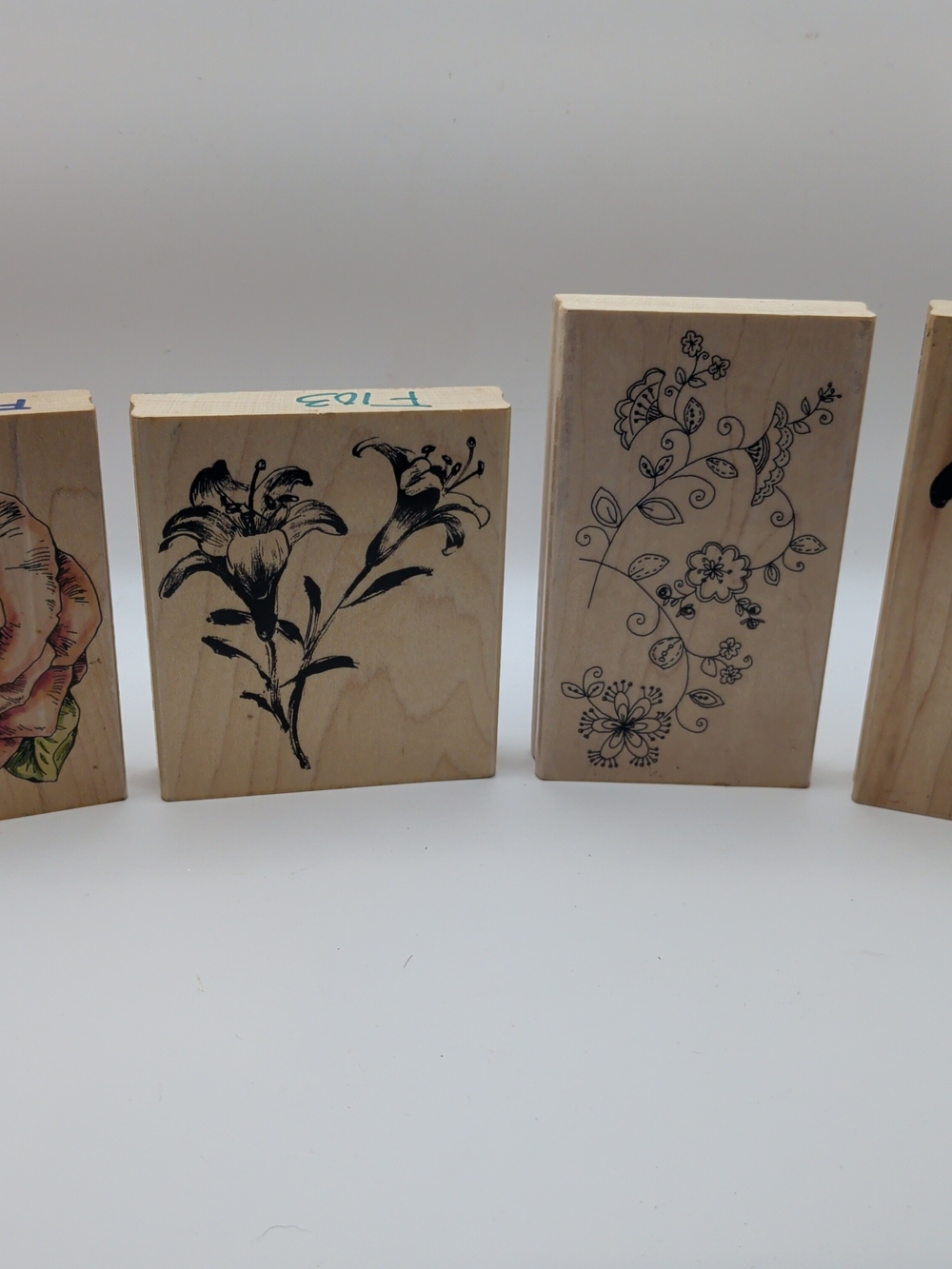Penny Black Lot of 4 Wood Mounted Rubber Stamps Floral Flowers & Plants (G)